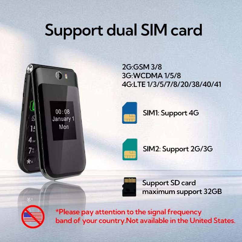 TIQ MINI Q3 flip phone Google Play dual SIM one-touch SOS big button touch screen smart phone wholesale discount